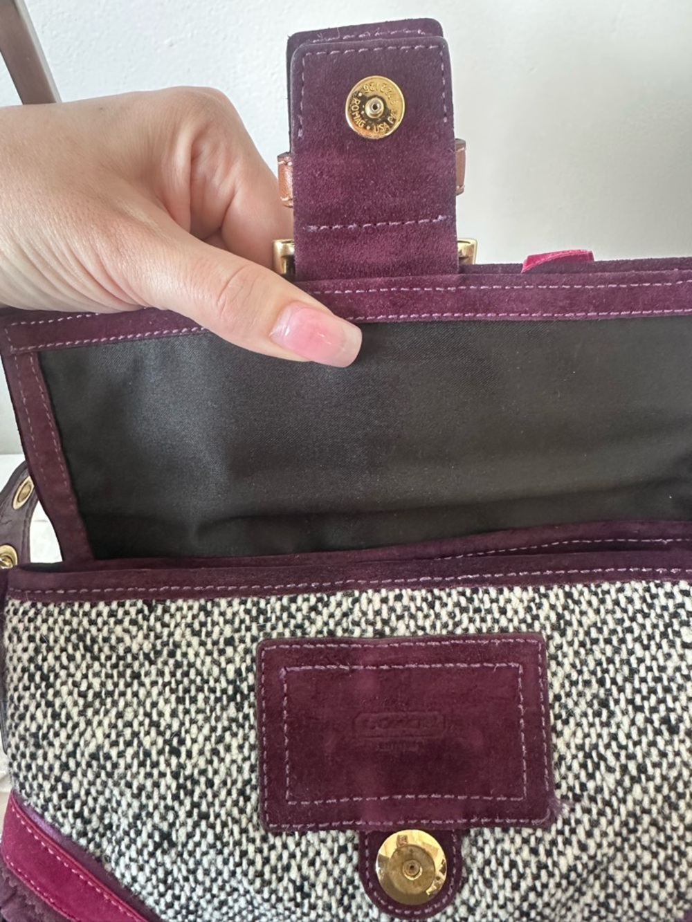 Vintage Coach SoHo Tweed Demi Flap Bag! - Picture 10 of 12